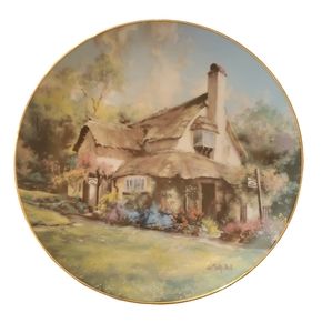 THE PERIWINKLE TEA ROOMS Plate English Country Cottages Marty Bell Floral Lovely
